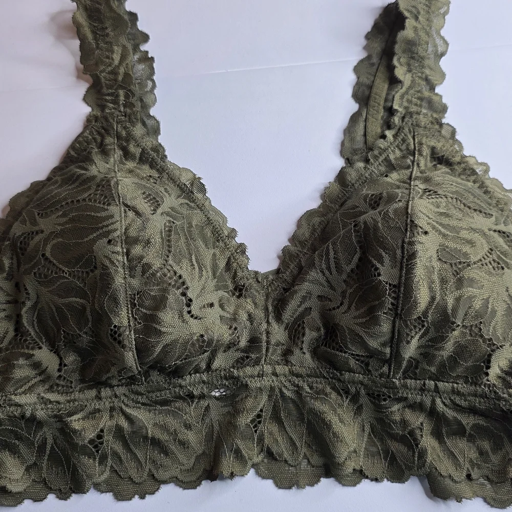 NWT Maurices S Lace Criss Cross Bralette Forest Green 2761-E